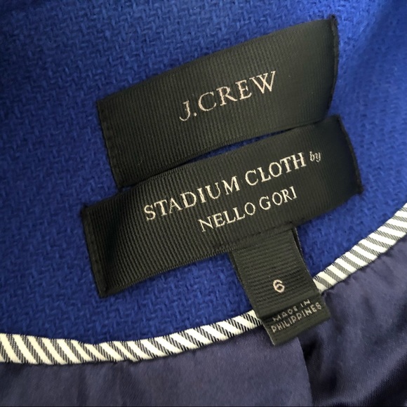 J. Crew Cobalt Blue Stadium Cloth Wool Coat - Picture 4 of 7